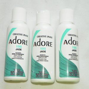 3 Hair Color Semi-Perm Adore Green Jade Teal Chem Free